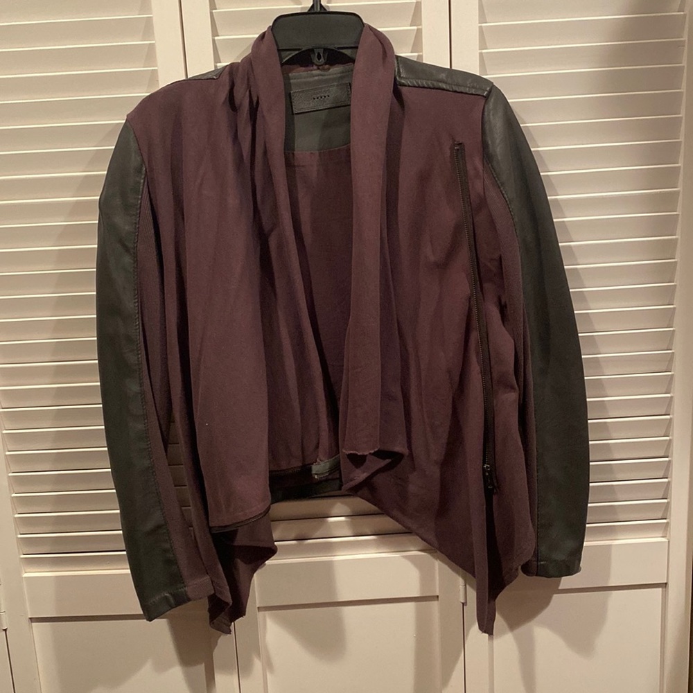 BlankNYC draped faux leather jacket